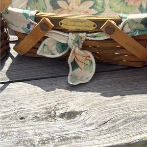 Longaberger Brown‎ Basket with Floral Accents